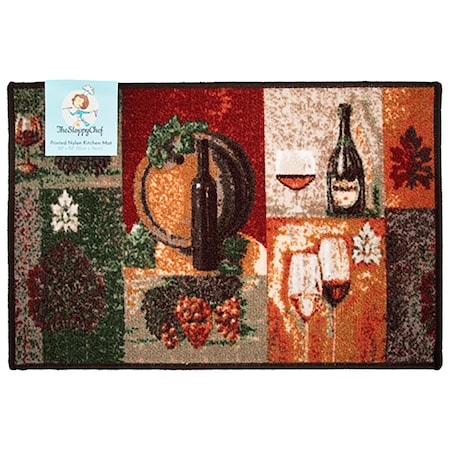 Monarch Brands Sloppy Chef Printed Rug - 20in x 30in, Wine PNP-KTC-20X30-WIN